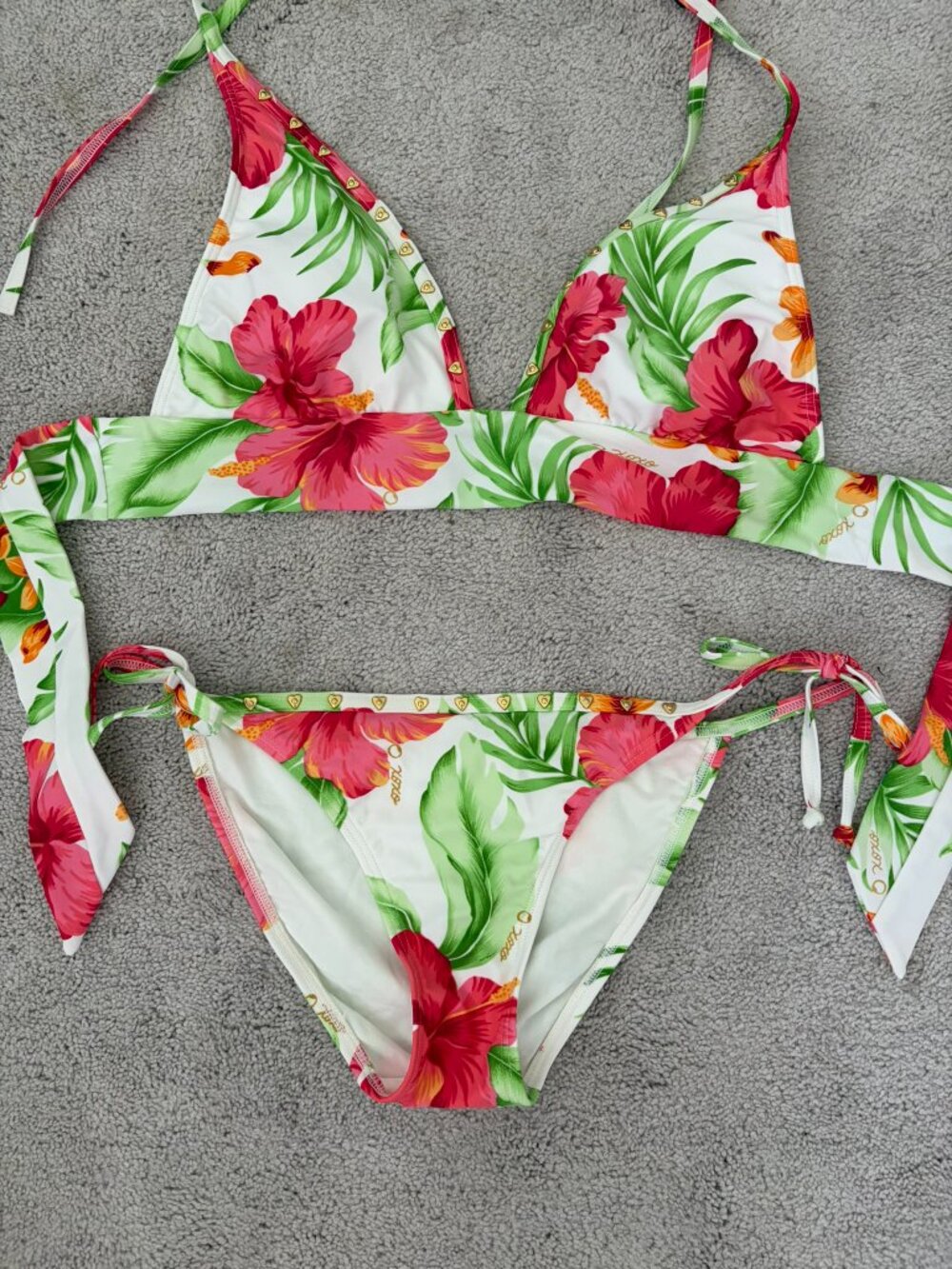 XOXO cute pink & white floral print matching bikini set